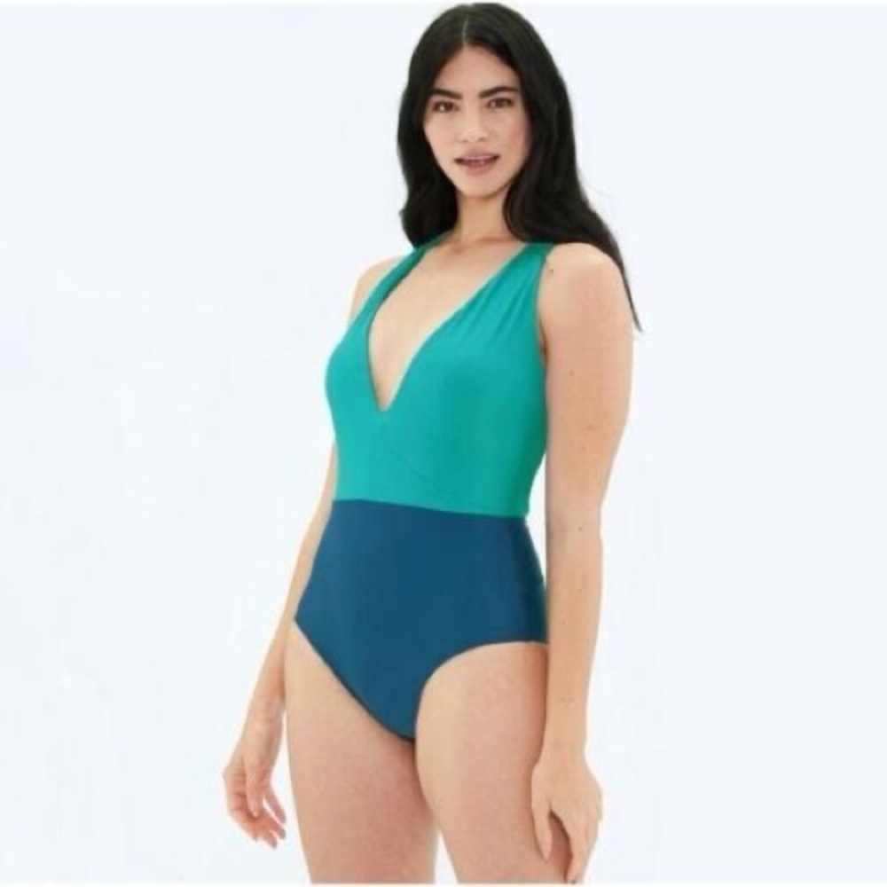 Summersalt Teal and Navy One-Piece Swimsuit